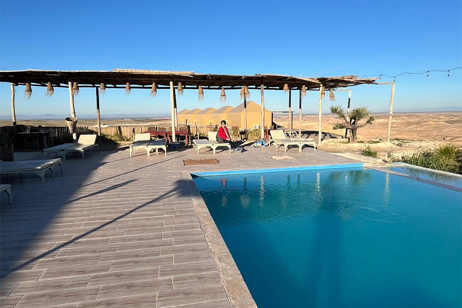 Tourist retreat with swimming pool in the Agafay Desert, Morrocco
