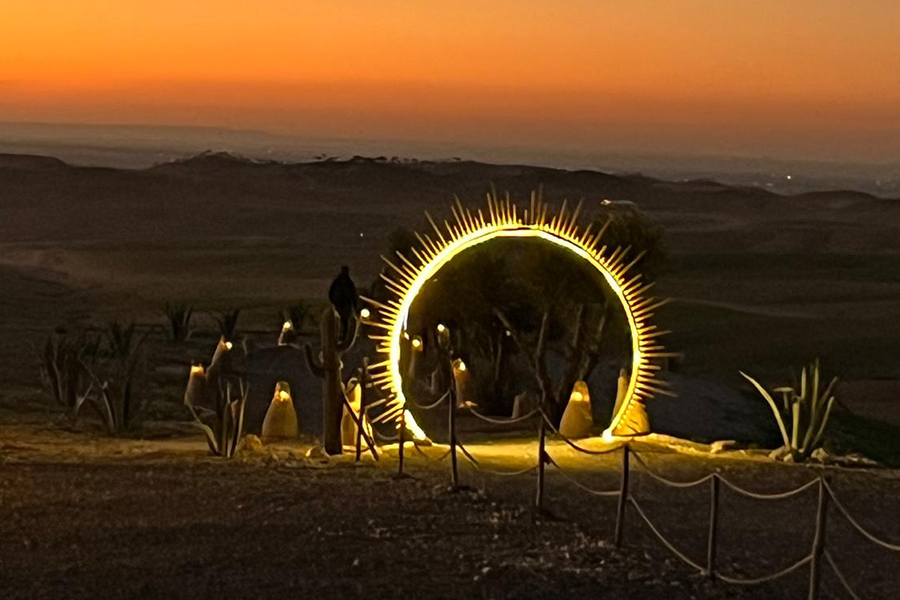 Light art in Agafay Desert, Morrocco