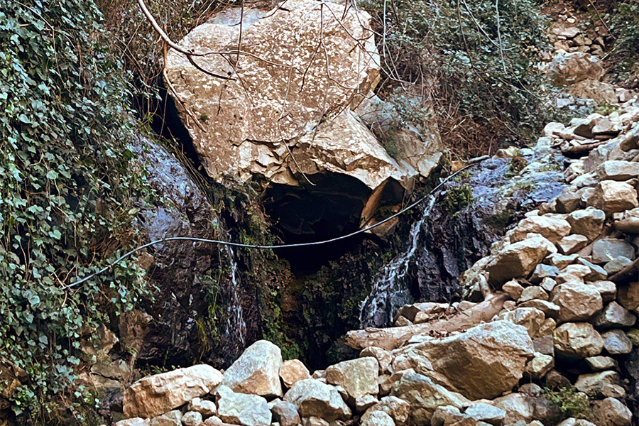 View on watercourse in the Atlas mountains in Morocco