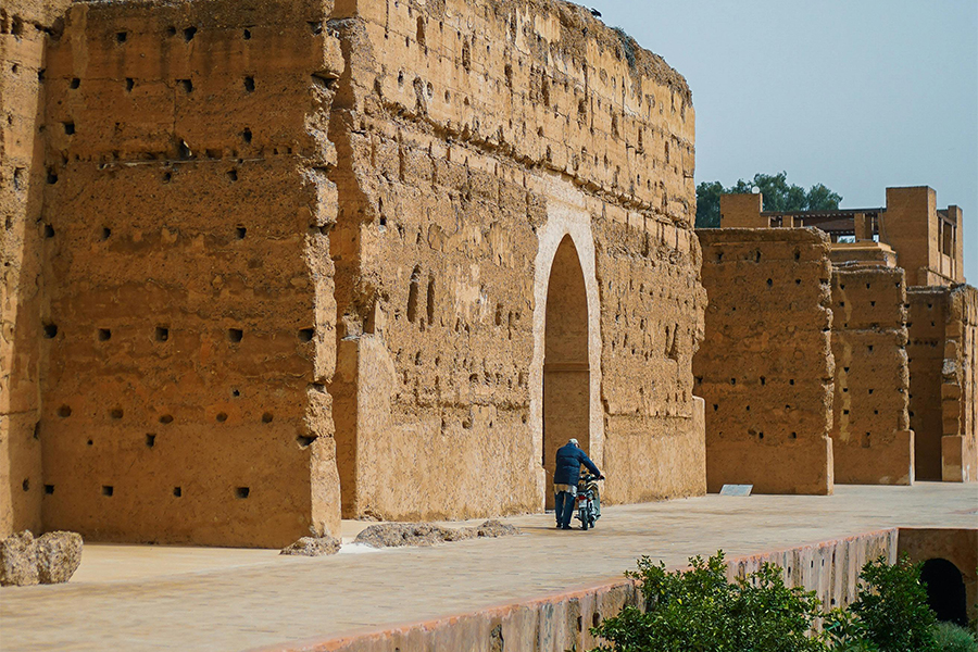Gateway El-Badi Palace in Marrakesh, Morocco