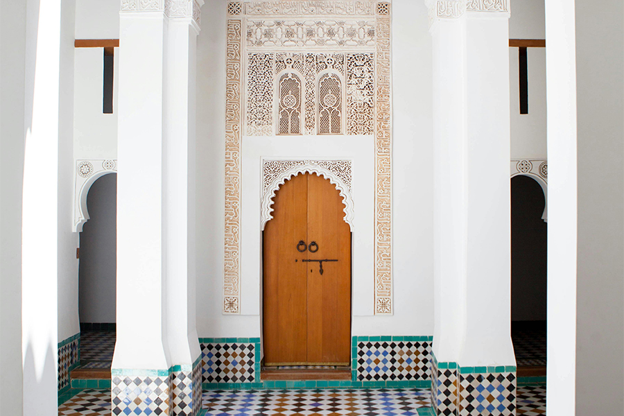 Doorway in Bahia Palace in Marrakesh, Morocco