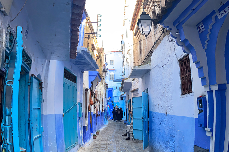 Main walkway in Menara Gardens in Marrakesh, Morocco