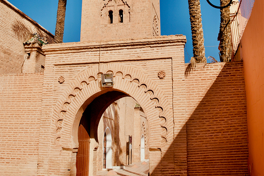 Gate of the Koutoubia Mosque in Marrakesh, Morocco