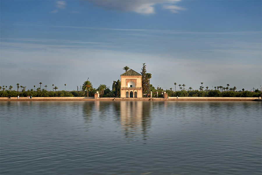 Lake in Menara Gardens in Marrakesh, Morocco