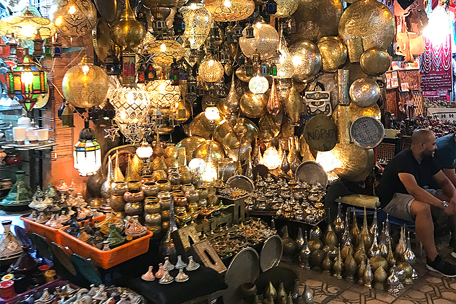 Lamp shop in the souk of Marrakesh, Morocco